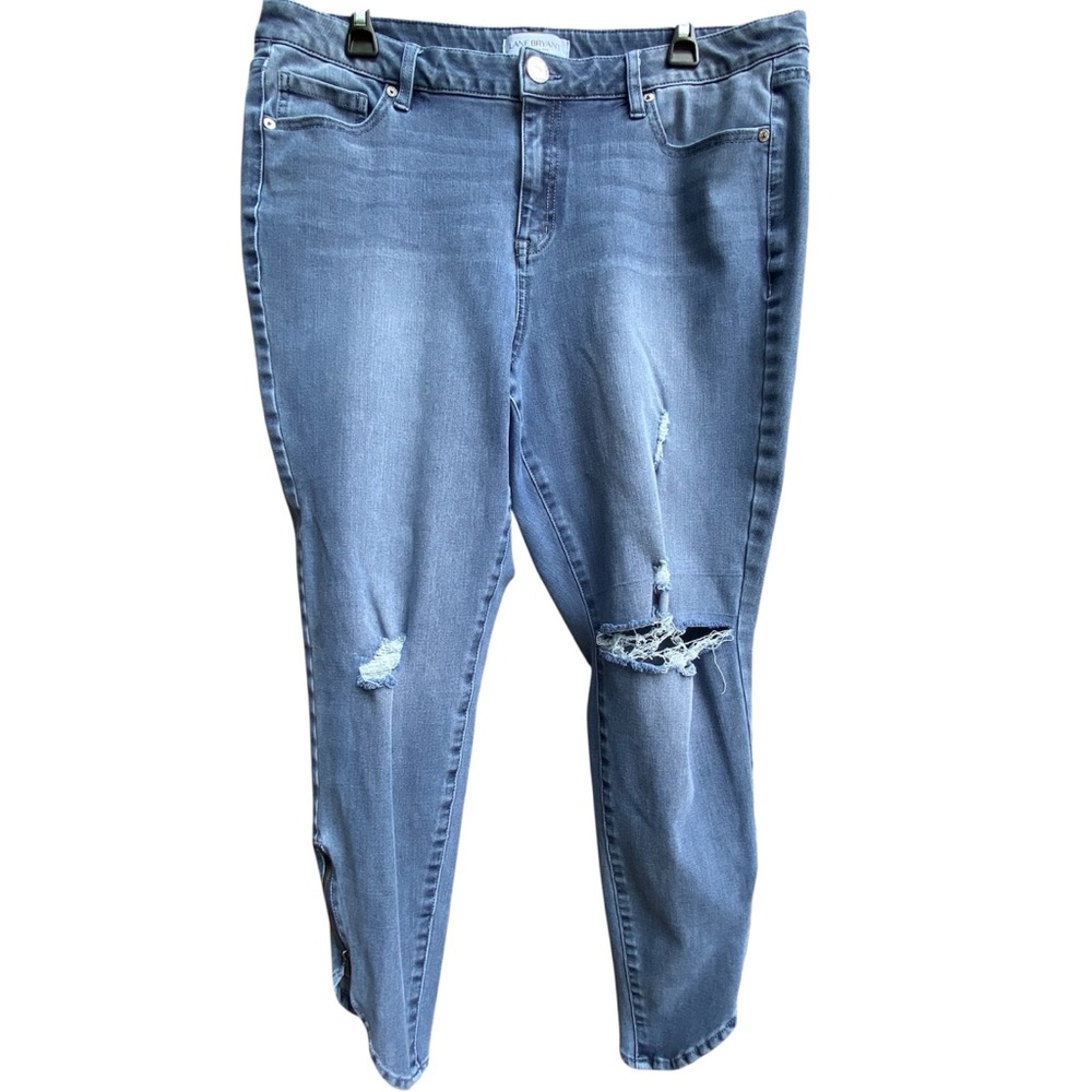 Lane Bryant High Rise Tulip Zip Hem Ultimate Skinny Jeans NYC Womens Size 16